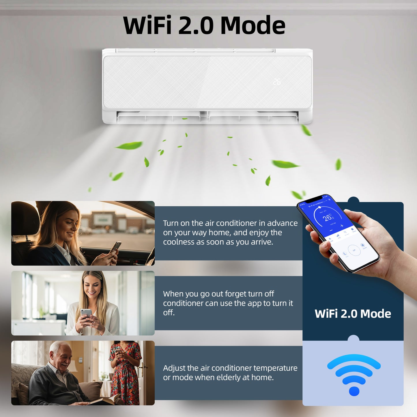 KISSAIR 12000 BTU Mini Split Air Conditioner and heat, remove control ,Wifi, 22 SEER2 Energy Efficient 115V ,ductless air conditioner,for750 sq.ft