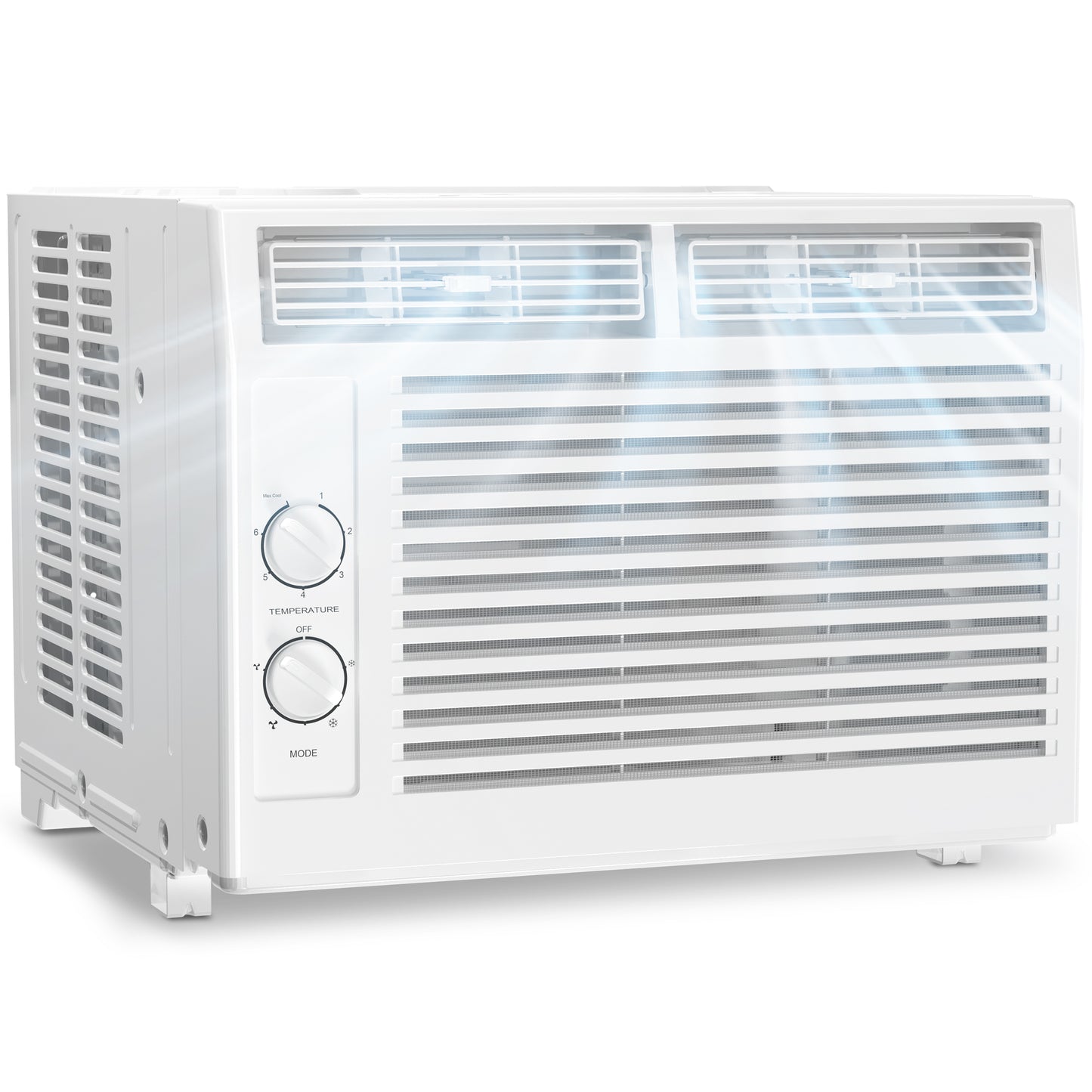 KISSAIR 5000 BTU Mechanical Window air conditioner, Cools Up to 150 sq.ft for Small Rooms, 42dB White