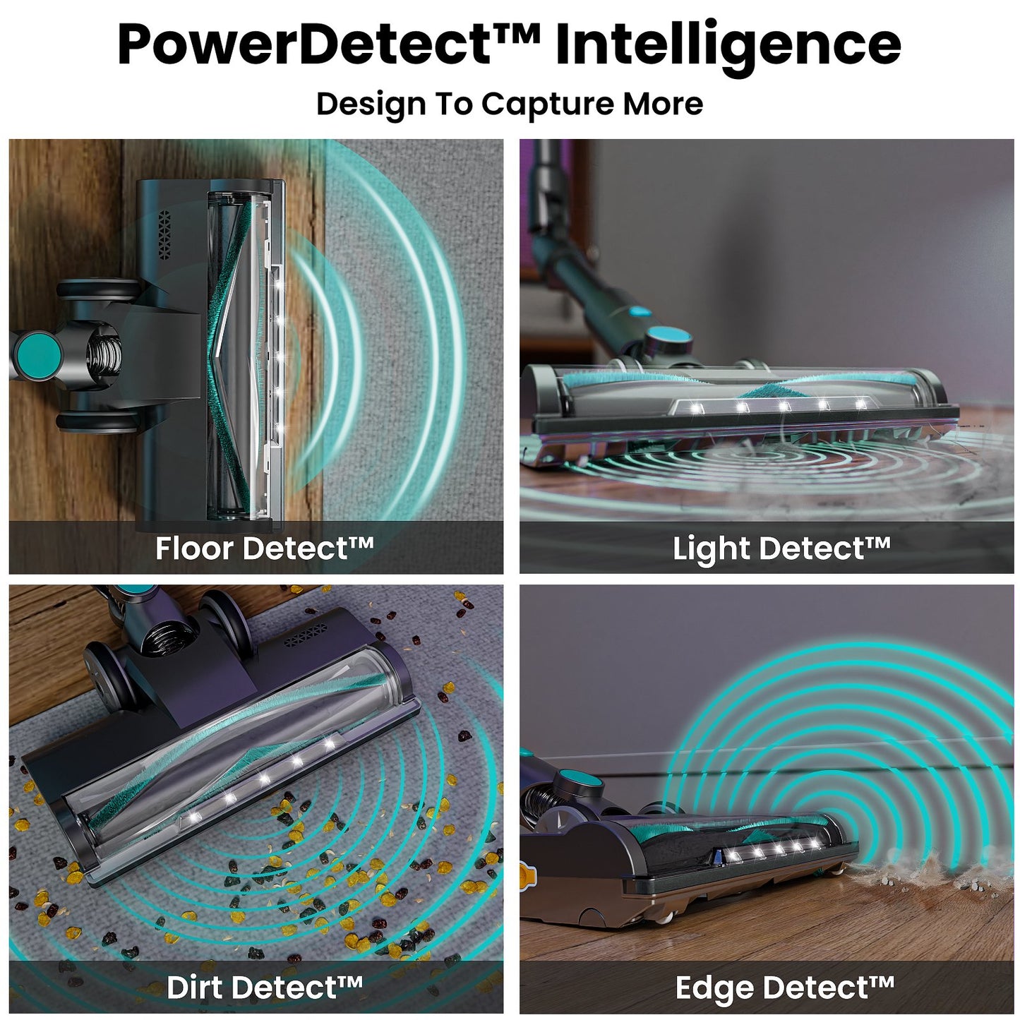 KISSAIR Cordless Vacuum Cleaner with Auto-Empty System, PowerDetect Clean & Empty, DuoClean Detect Nozzle & MultiFlex, Powerful Suction, HEPA Filter, Pet Hair Pickup, Carpets, Hardwood, Tiffany Green