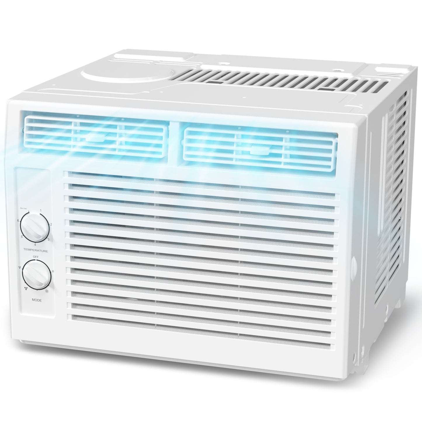 KISSAIR 5000 BTU Mechanical Window air conditioner, Cools Up to 150 sq.ft for Small Rooms, 42dB White