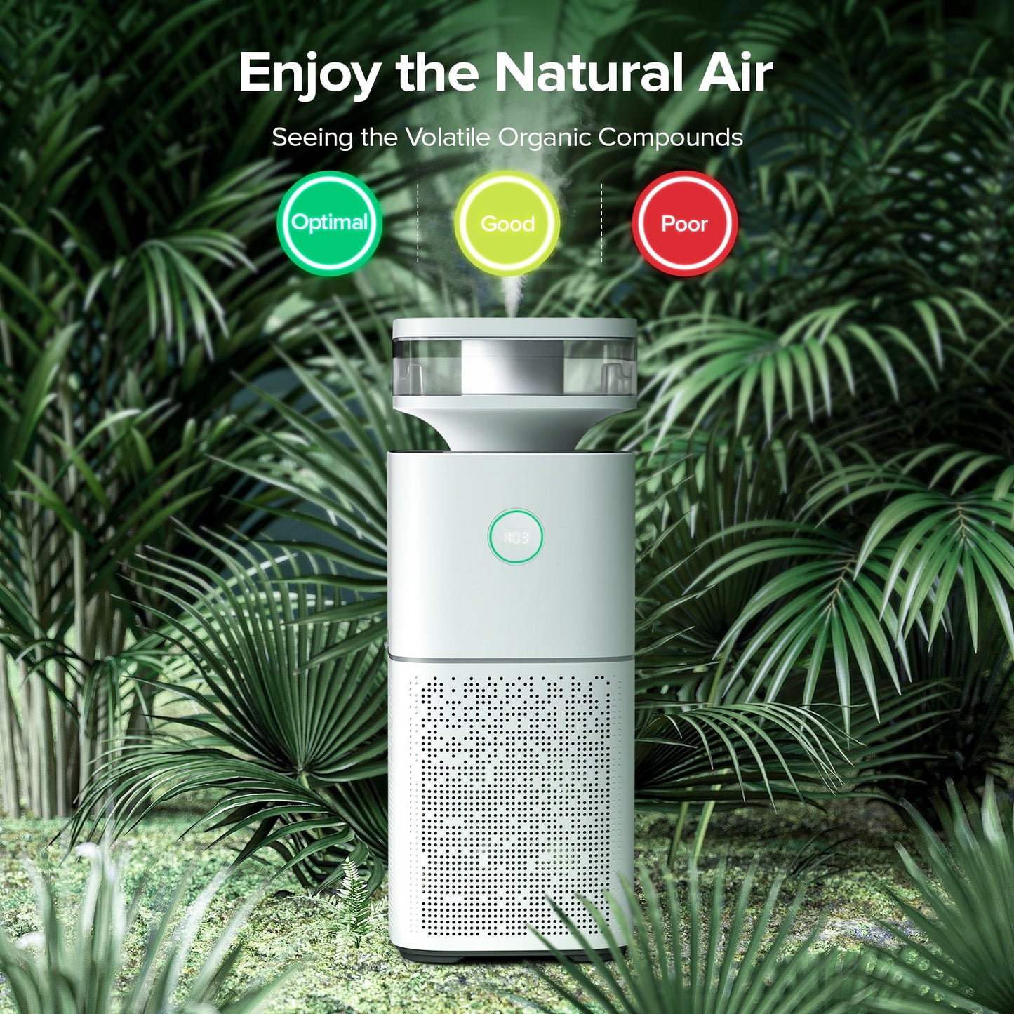 KISSAIR 2-in-1 Air Purifier and Humidifier, Covering 2676Sq.ft, H13 High-efficiency Filter, Up to 99.97% Air Filter, Home/Office/Renovated Space