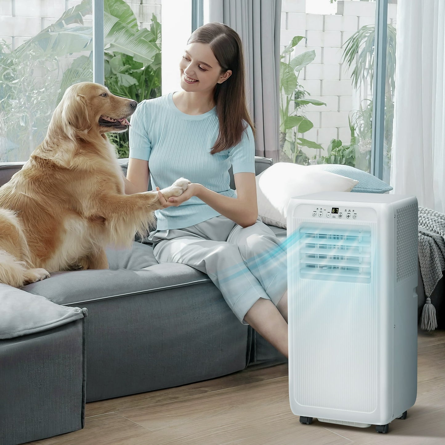 KISSAIR 5000BTU (8000 BTU ASHRAE) Portable Air Conditioner/Dehumidifier/Fan, 3 in 1 AC with 24H Timer for Home/Office