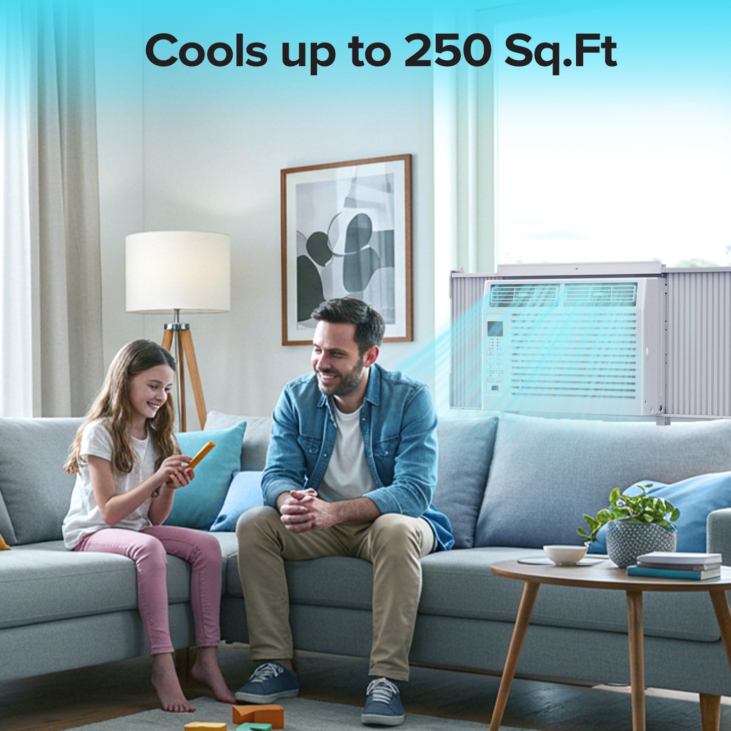 KISSAIR 6,000 BTU 115V U Shaped Window Air Conditioner, for Small Room AC Unit air conditioner Easy Installation, Cools up to 250 Sq. Ft