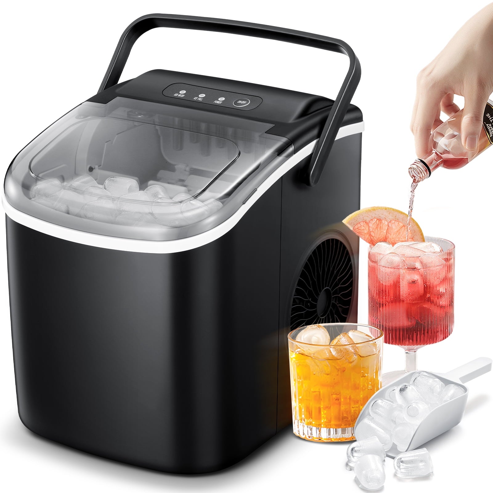 Portable Compact hotsell Ice Maker with Ice Scoop and Ice Basket