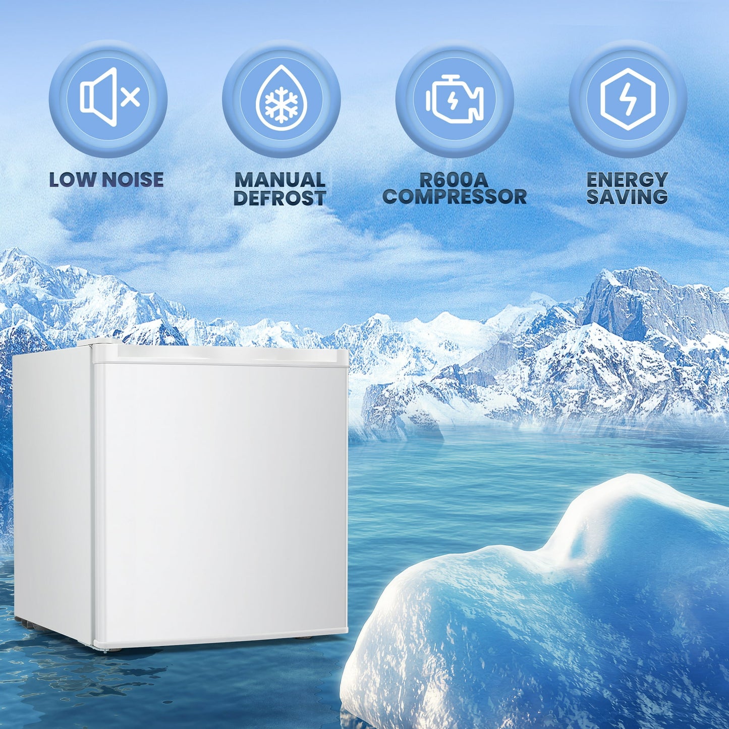 KISSAIR 1.1 Cu.ft Mini Fridge, Small Refrigerator with Removable Shelves, Adjustable Thermostat, Reversible Door Hinge, For Home/Office/Kitchen/RV (White)