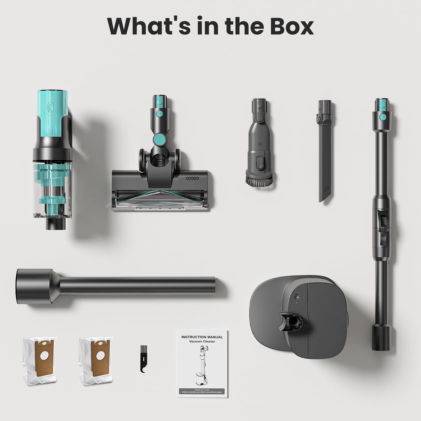KISSAIR Cordless Vacuum Cleaner with Auto-Empty System, PowerDetect Clean & Empty, DuoClean Detect Nozzle & MultiFlex, Powerful Suction, HEPA Filter, Pet Hair Pickup, Carpets, Hardwood, Tiffany Green
