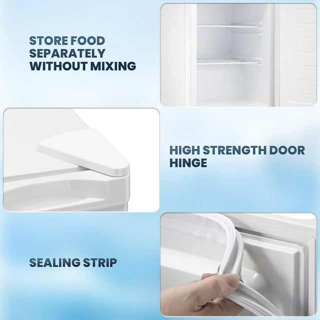 KISSAIR Mini Freezer Countertop, Energy Saving 2.1 Cu.Ft Compact Upright Freezer, with Reversible Door Small Freezer (White)