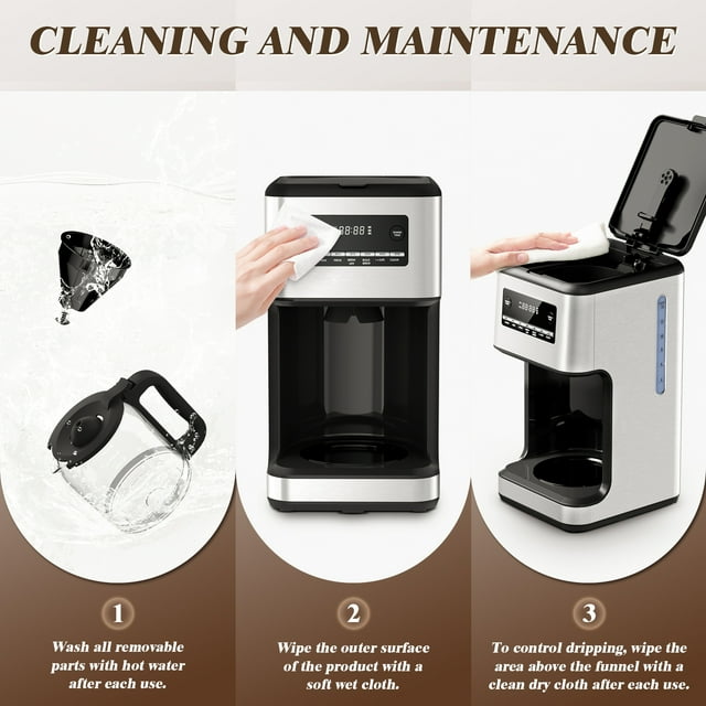 KISSAIR 14-Cup Drip Coffee Maker, Stylish and Compact, Suitable for Family Kitchens and Cafes