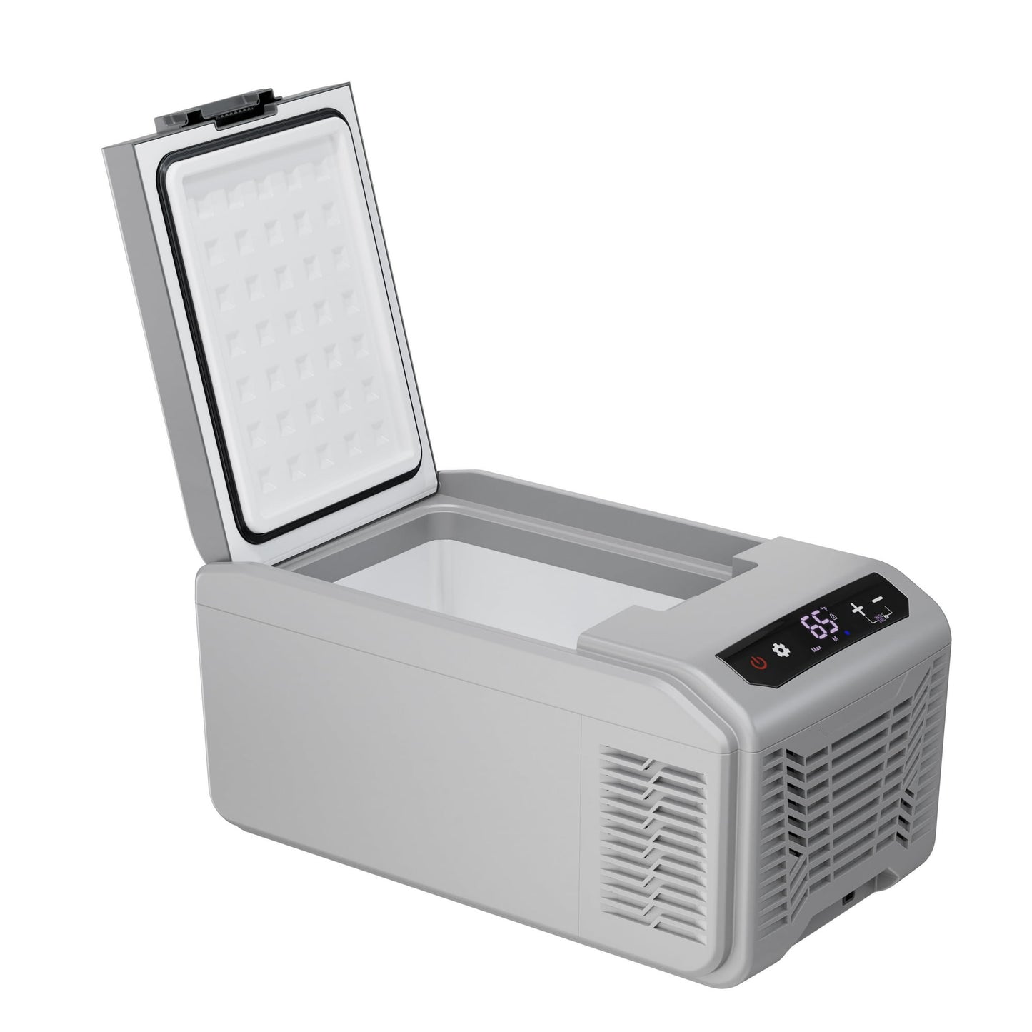 LHRIVER 16QT(15L) Portable Car Refrigerator -68°F~68°F, 12V/24V DC + 100-240V AC Smart Freezer/Cooler Car Fridge w/LCD Panel & Battery Protect for RV/Camping/Travel