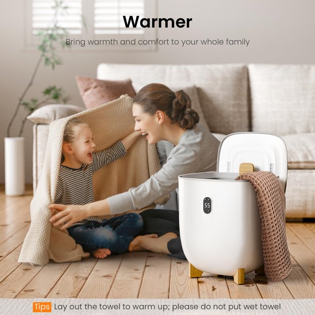 KISSAIR Towel Warmer, 25L Electric Hot Towel Warmer Bucket with 2 Heating Modes, Adjustable Timer, LED Display, Fragrance Holder