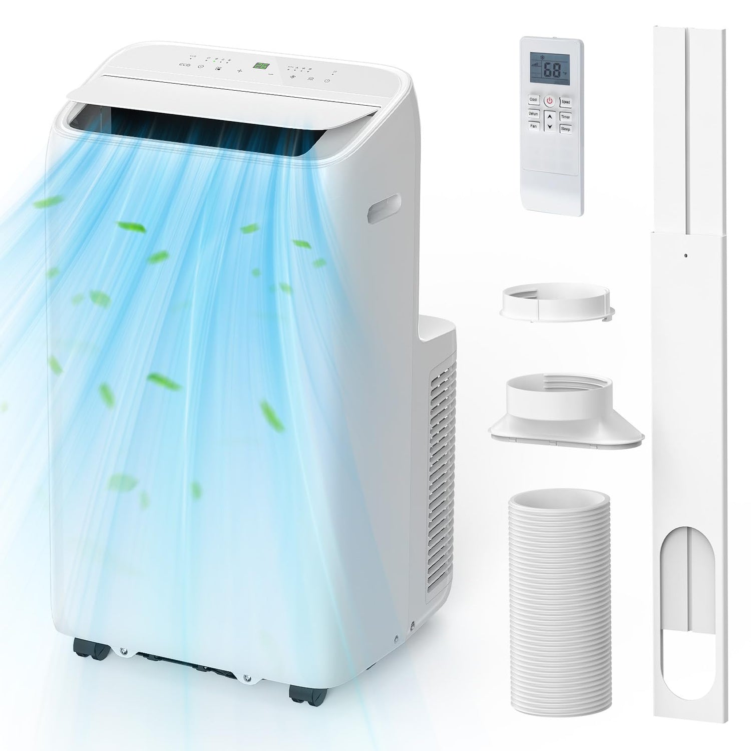14000 BTU Inverter Portable Air Conditioner with Drainage-free Cooling and Dual Hose AC7290