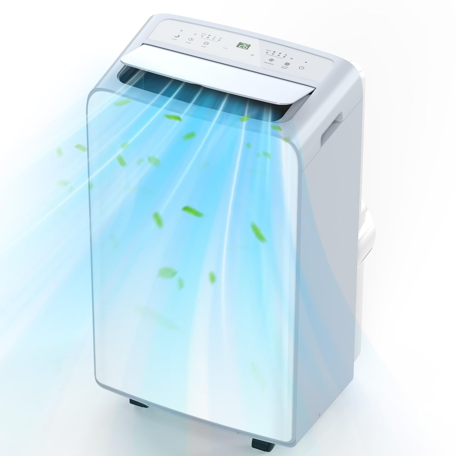 11,000 BTU Dual Hose Portable Air Conditioners with Dual Motor and Drainage-free Cooling AC7207