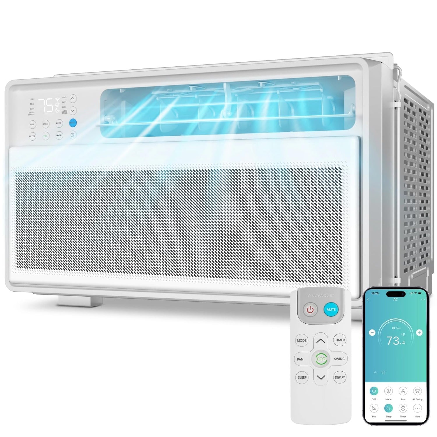 12000BTU Smart Inverter Window Air Conditioner with APP Alexa Remote Control