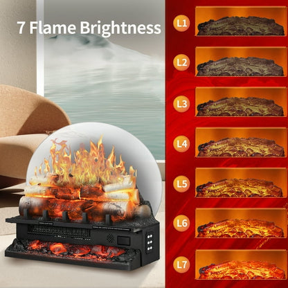 KISSAIR Electric Fireplace Log Set Heater with Remote Control, Flame Brightness Adjustable, Realistic Ember Bed