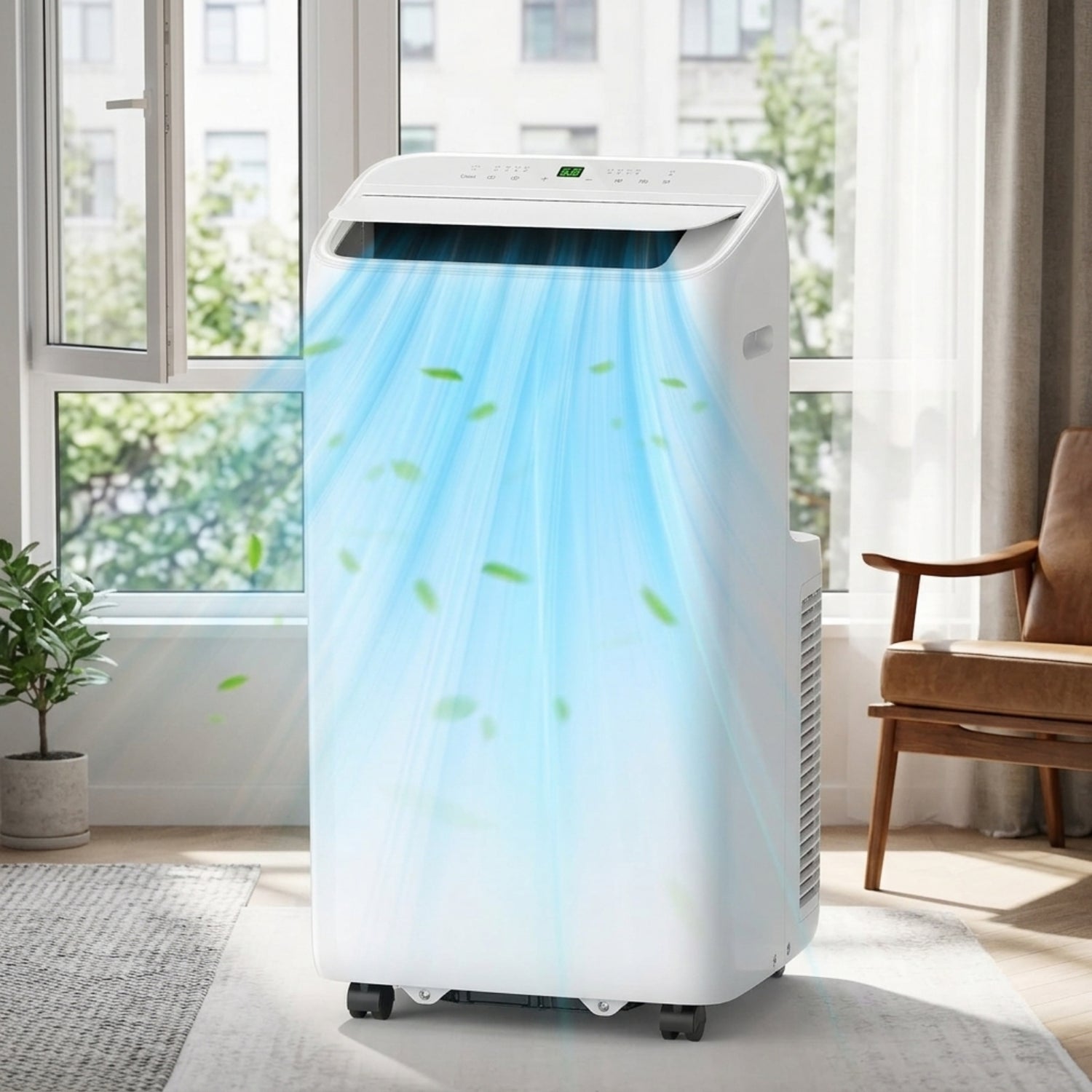 14,000 BTU Inverter Portable Air Conditioner, 6-In-1 with Dual Motor and Drainage-Free Cooling AC7290