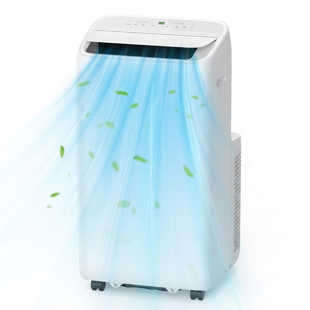 14,000 BTU Inverter Portable Air Conditioner, 6-In-1 with Dual Motor and Drainage-Free Cooling AC7290
