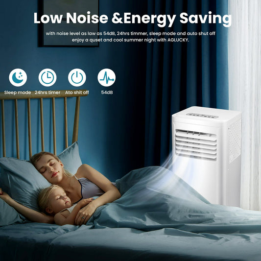 Auseo 10,000 BTU Portable Air Conditioner - Ultra Quiet 3-in-1 AC Unit with Dehumidifier & Fan, Cools Rooms Up to 450 Sq.Ft Fast, Includes Remote Control & 24H Timer, Easy Install(White )