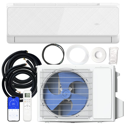 KISSAIR 12000 BTU Mini Split Air Conditioner and heat, remove control ,Wifi, 22 SEER2 Energy Efficient 115V ,ductless air conditioner,for750 sq.ft
