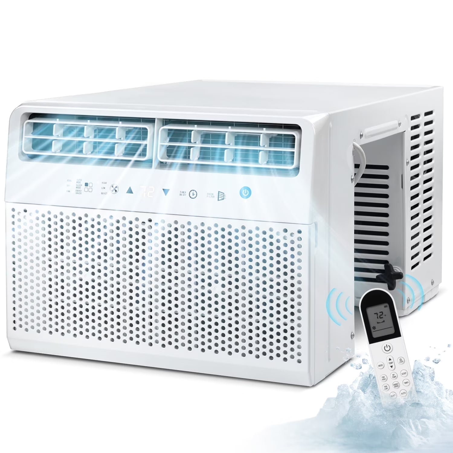 KISSAIR 10000 BTU ASHRAE 115V U Shaped Window Air Conditioner with Remote Control, 6 Modes & 3 Fan Modes, 24H Timers
