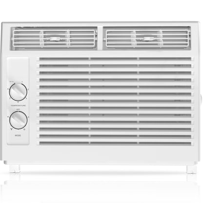 KISSAIR 5000 BTU Mechanical Window air conditioner, Cools Up to 150 sq.ft for Small Rooms, 42dB White