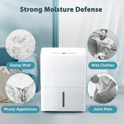 KISSAIR 22 Pints Dehumidifier, 3000 Sq. Ft Coverage Area with 1.2 gal Water Tank, 24H Timer, Auto Defrost & Drain, Portable Dehumidifier, Basement, Bathroom, Laundry Room