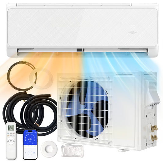 KISSAIR 12000 BTU Split Air Conditioner & Heat, with Remove Control , 22 SEER2 Energy Efficient 115V ,Ductless Air Conditioner,for750 sq.ft