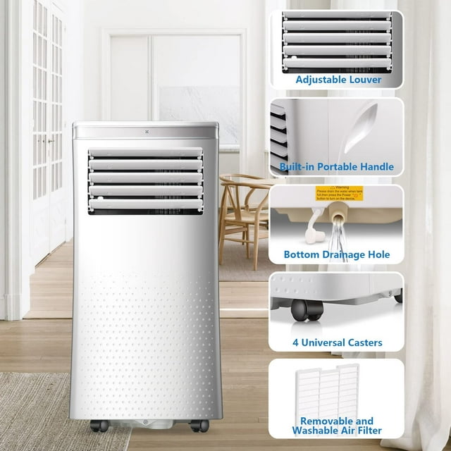 KISSAIR 5200BTU(8000BTU ASHRAE) Portable Air Conditioner,3 in 1 Portable AC with Remote Control Unit for Home & Office