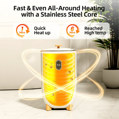 KISSAIR Towel Warmer, 40L Electric Hot Towel Warmer Bucket with 2 Heating Modes, Adjustable Timer, LED Display, Fragrance Holder