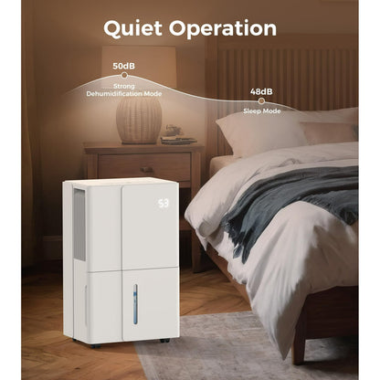 KISSAIR 22 Pint Home Dehumidifier with Drain Hose, 2100 sq ft Coverage Area with Auto Defrost, Energy Star, 24h Timer, Basement/Laundry Room/Bedroom