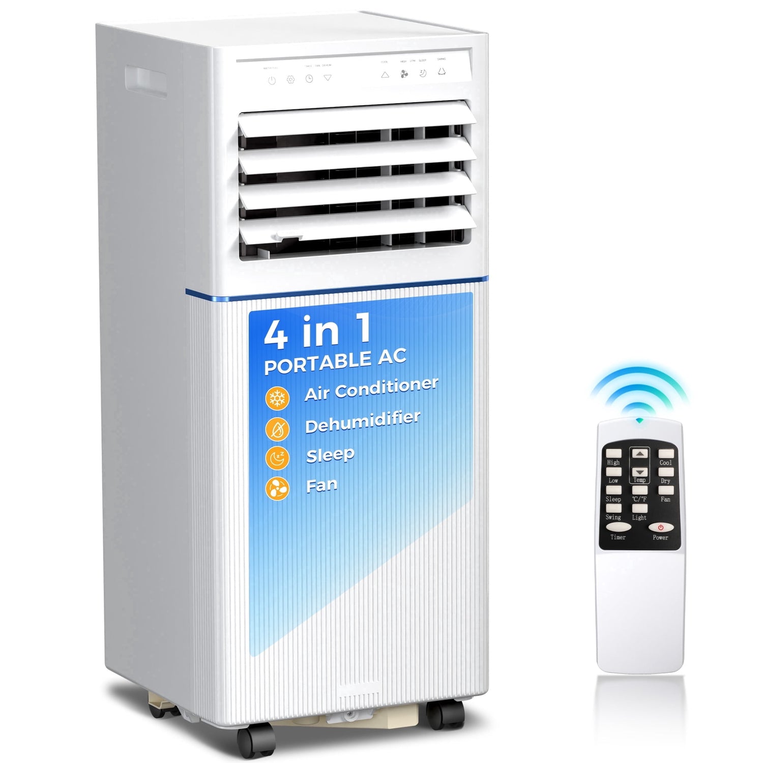 8000/10000 BTU Portable Air Conditioner 4-in-1 with Dehumidifier & Fan 24-Hour Timer AC5420