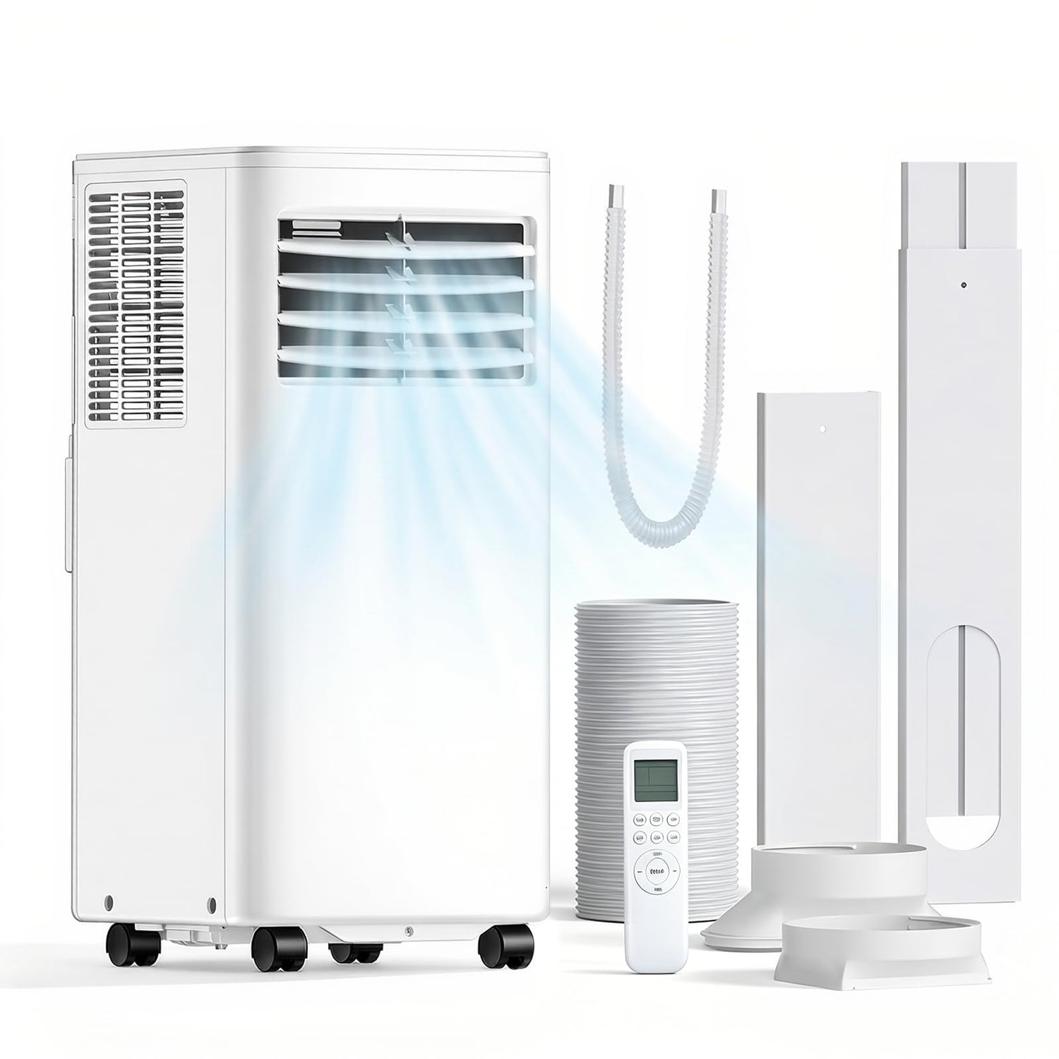 8000 BTU Portable Air Conditioner 4-in-1 with Dehumidifier Sleep Mode and 24H Timer Window Kit AC7206