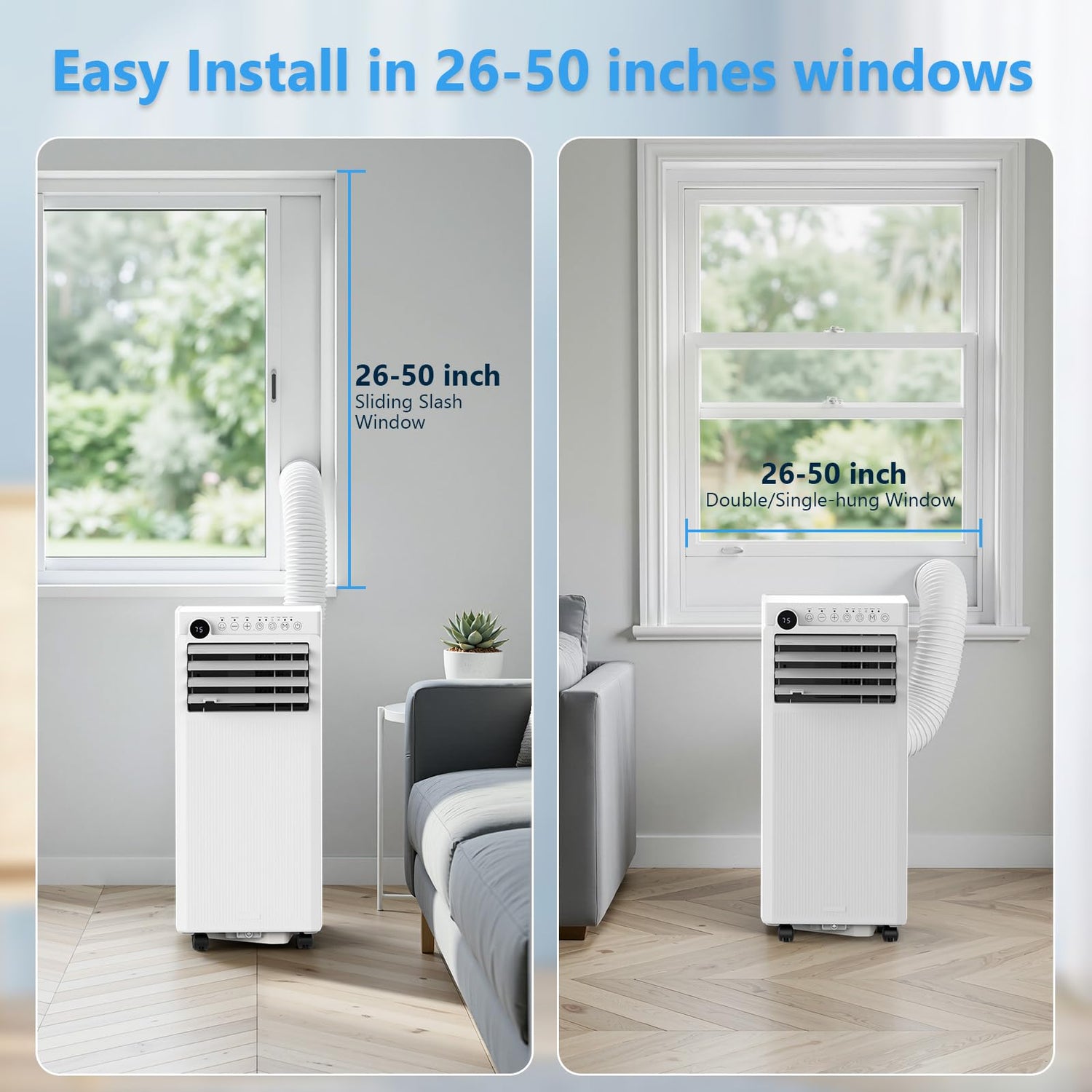 8000/10000BTU Portable Air Conditioner 4-in-1 with Drainage-free Cooling and Window Kits AC5419