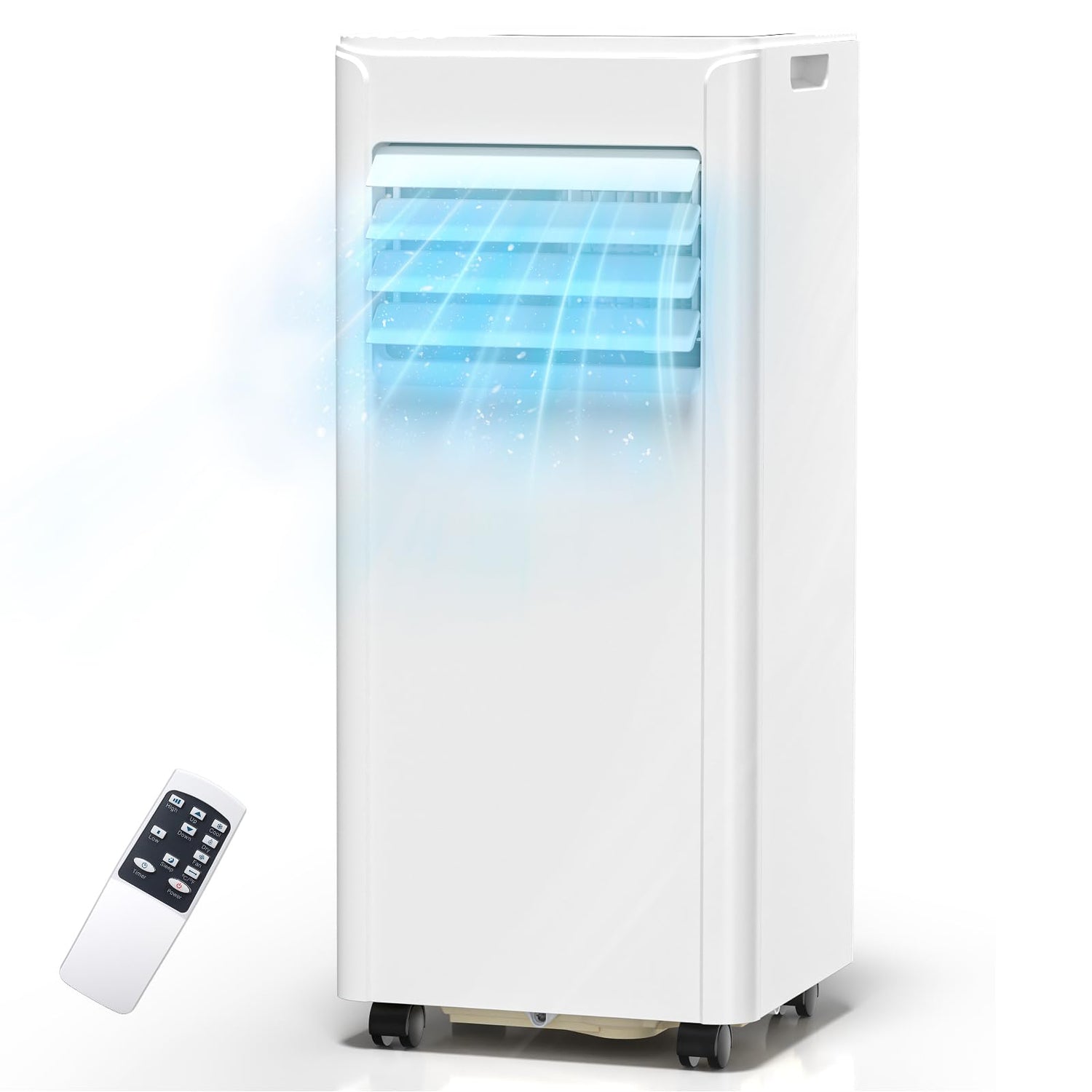 KISSAIR 8000 BTU Portable Air Conditioner, Dehumidifier, Fan, Sleep Mode, 4 in 1 AC with 24-Hour Timer