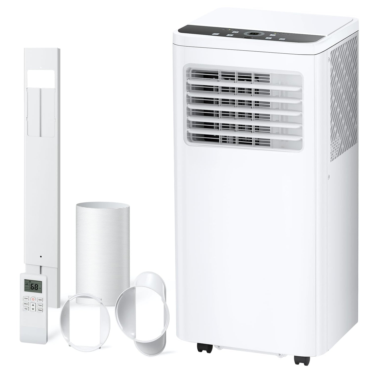 8000/10000 BTU 3-in-1 Portable Air Conditioners with 24H Timer Remote Control Easy Install Kit A5413