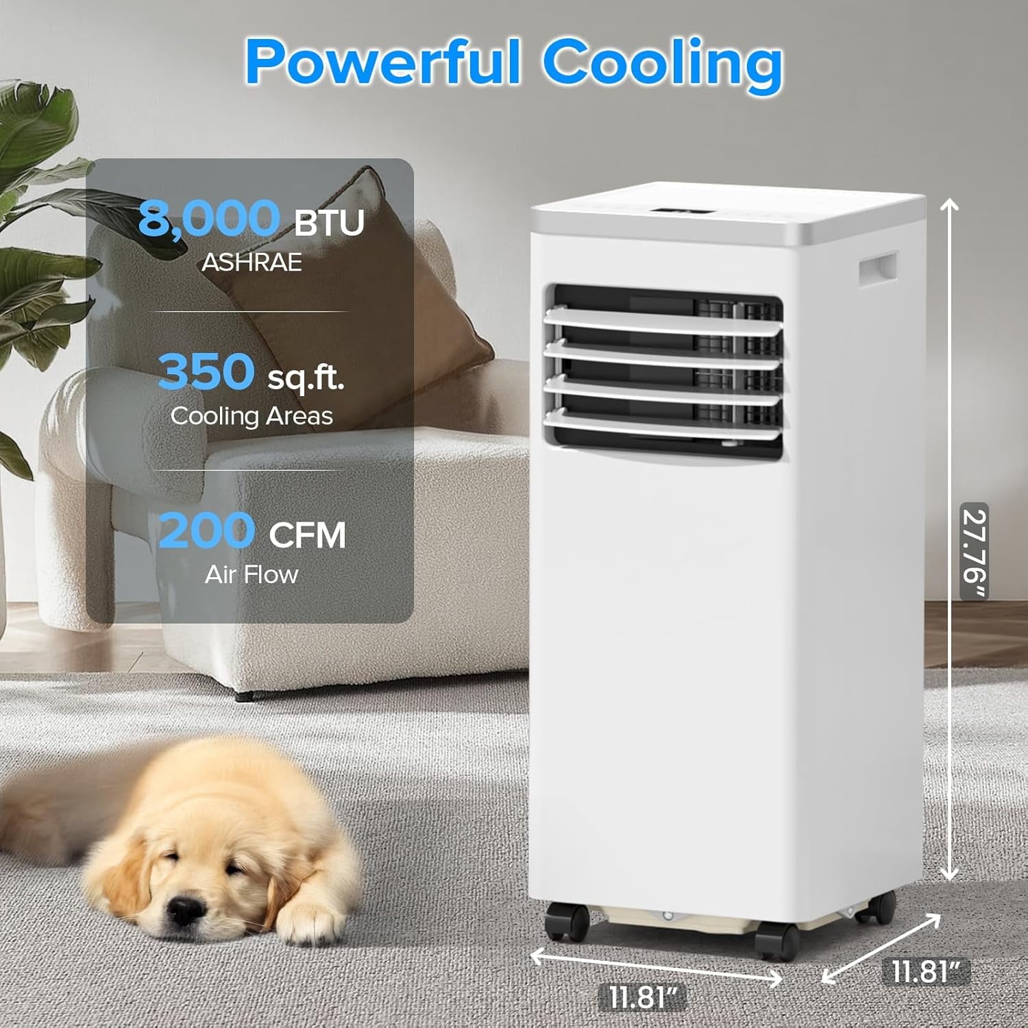 8000/10000 BTU Portable Air Conditioner 3-in-1 Modes with Remote Control LED Display A4213