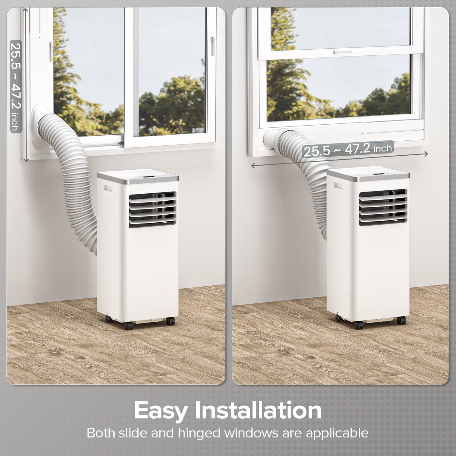 KISSAIR 10,000 BTU Ashare Portable Air Conditioner, 4-in-1 Room Air Conditioner, Floor Standing AC with Remote Control, Sleep Mode, Windows Kit