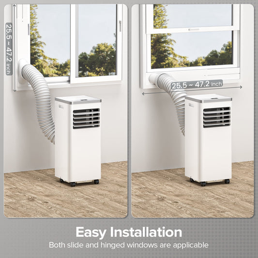 KISSAIR 10,000 BTU Ashare Portable Air Conditioner, 4-in-1 Room Air Conditioner, Floor Standing AC with Remote Control, Sleep Mode, Windows Kit