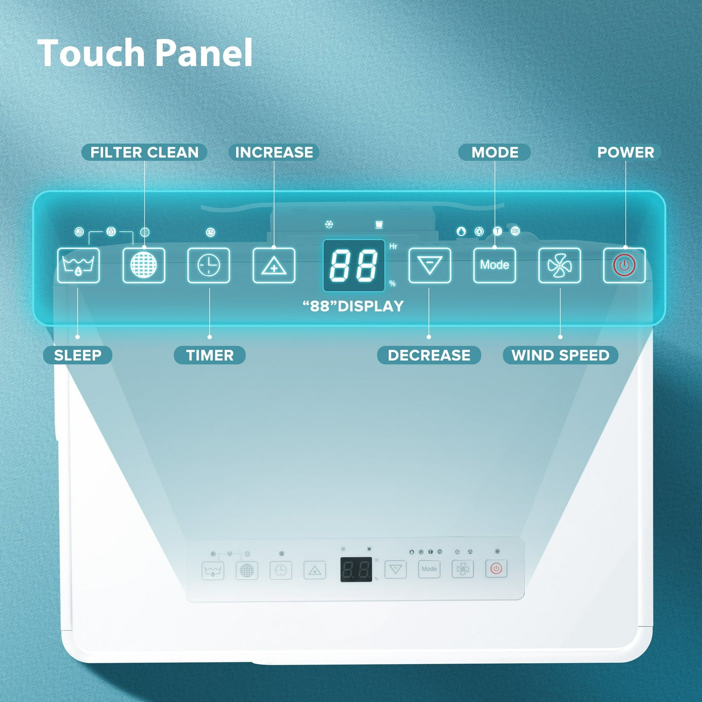 KISSAIR 22 Pints Dehumidifier, 3000 Sq. Ft Coverage Area with 1.2 gal Water Tank, 24H Timer, Auto Defrost & Drain, Portable Dehumidifier, Basement, Bathroom, Laundry Room