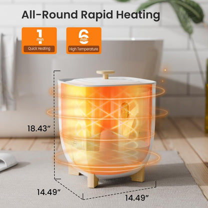 KISSAIR Towel Warmer, 25L Electric Hot Towel Warmer Bucket with 2 Heating Modes, Adjustable Timer, LED Display, Fragrance Holder