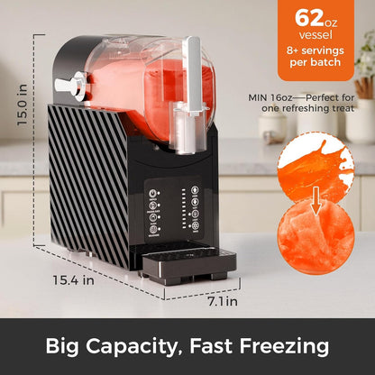 Slushie Machine for Home, Slushy Machine with 3 Preset Modes Frozen Juice Slush Milkshake, No Ice Needed, Adjustable Hardness, Self-Cleaning Function, Safety Protection, Frozen Drink Maker