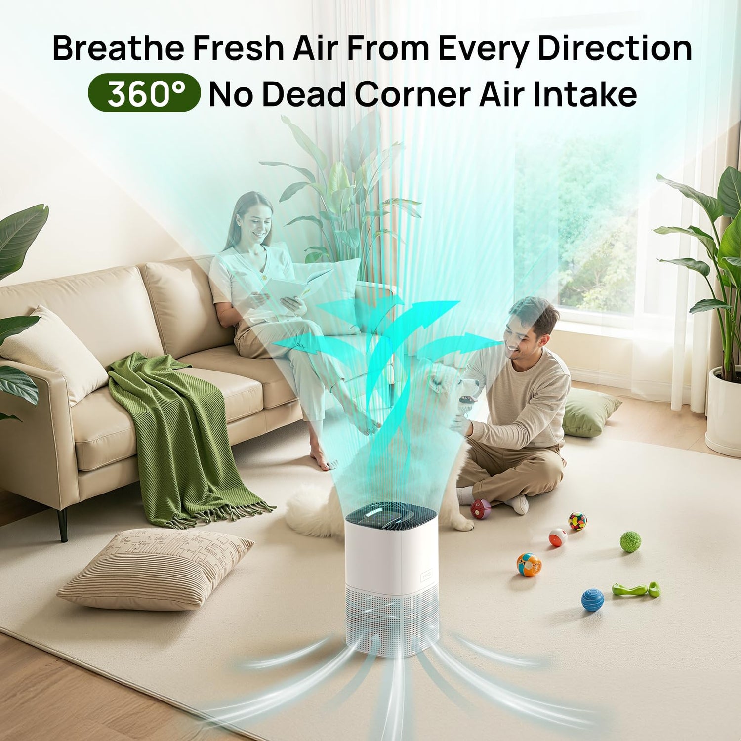 Air Purifier with HEPA Filter and Auto Mode for Home Bedroom Up to 1110Ft² AP1020-WHITE