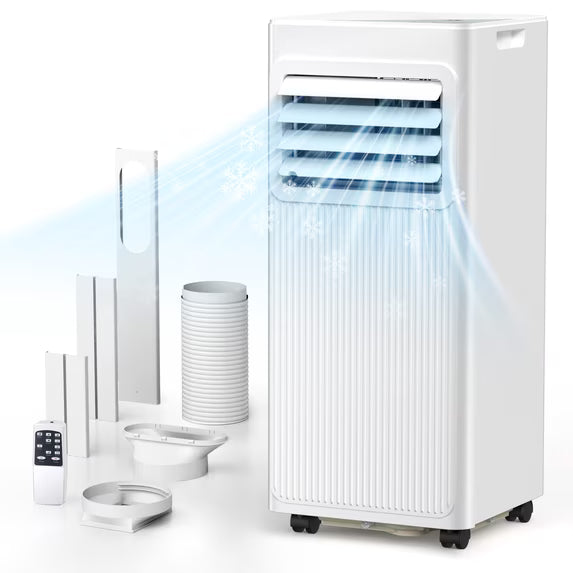 KISSAIR 10,000 BTU Portable Air Conditioner - Cools 450 Sq.Ft, 3-in-1 AC/Dehumidifier/Fan, Quiet & Energy Efficient, with Remote, 24H Timer, Easy Installation - Perfect for Bedroom, Office, Apartment