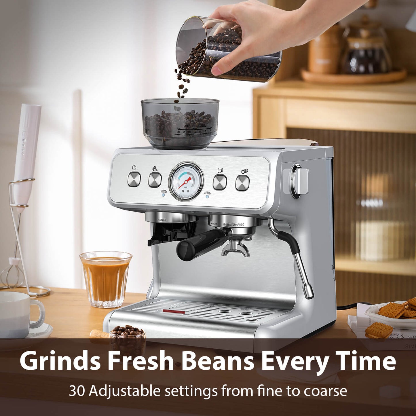 KISSAIR Semi-Automatic Espresso Machine with Grinder