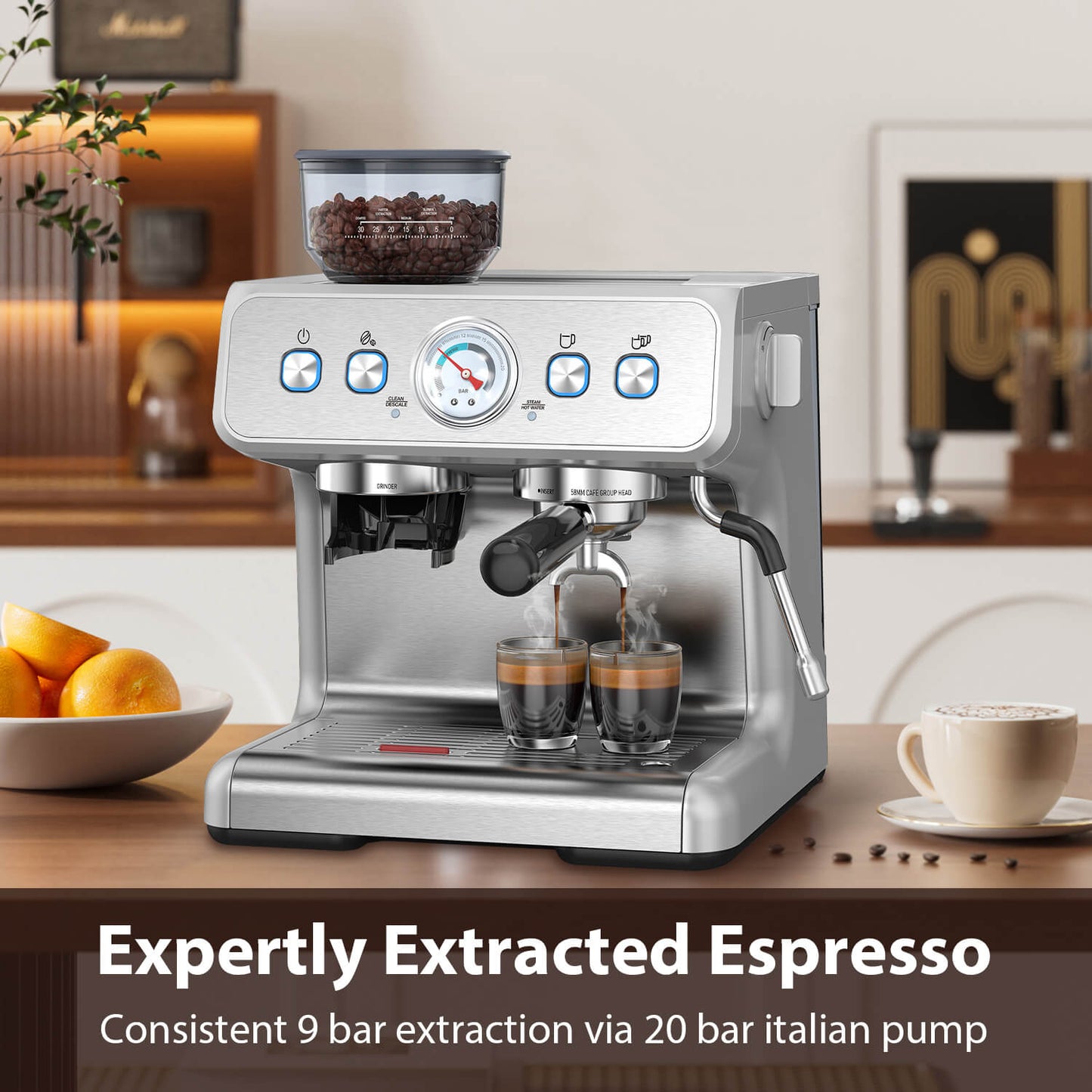 KISSAIR Semi-Automatic Espresso Machine with Grinder