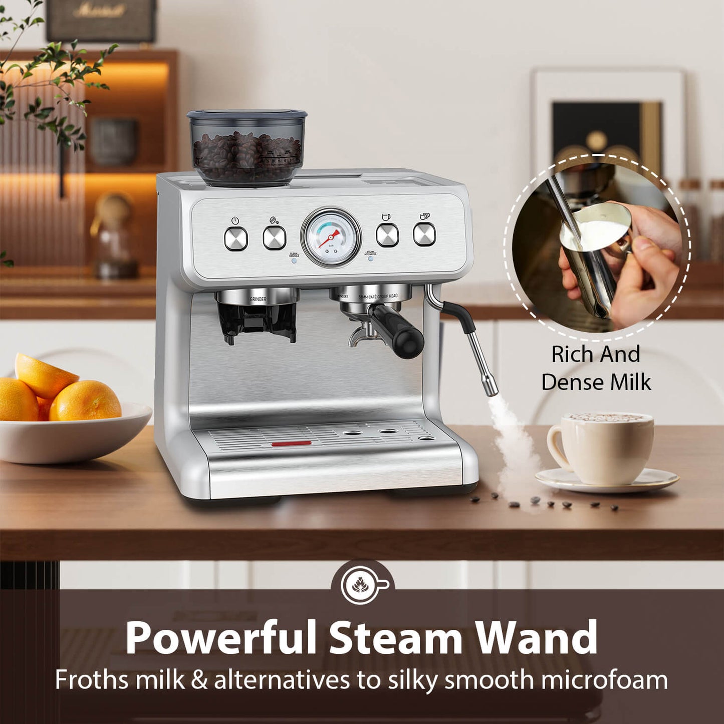 KISSAIR Semi-Automatic Espresso Machine with Grinder