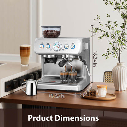 KISSAIR Semi-Automatic Espresso Machine with Grinder