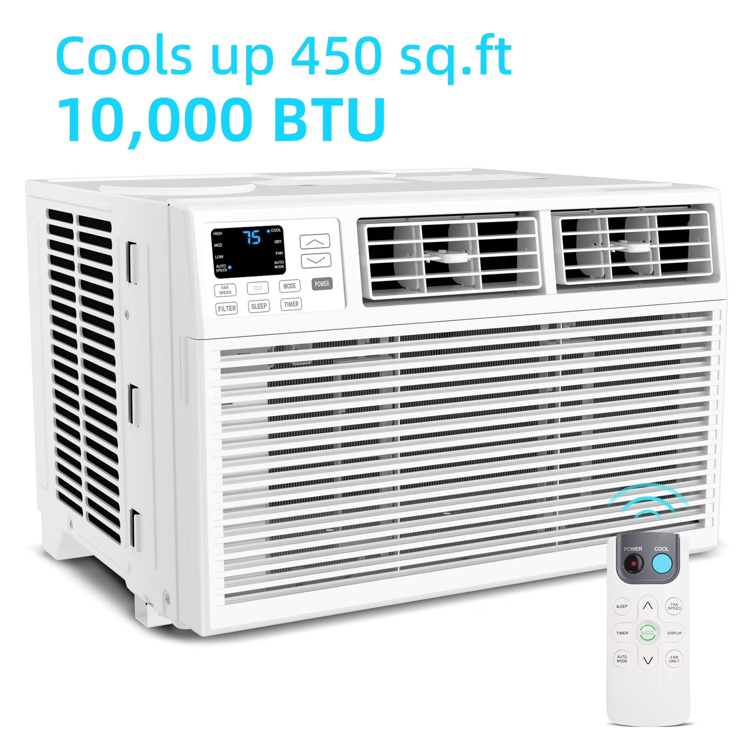 KISSAIR 10,000 BTU Window Air Conditioner with Remove Control , for Room AC Unit air conditioner , Cools up to 450 Sq. Ft