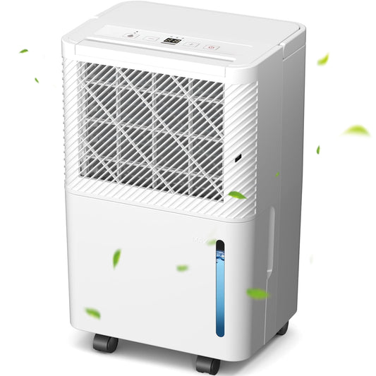 KISSAIR 8 Pints Portable Dehumidifiers, 750 Sq. ft Coverage Area, Auto Shut off, 24H Timer, 2.1L Water Tank, Drain Hose,Ideal for Room, Bathroom, Basement