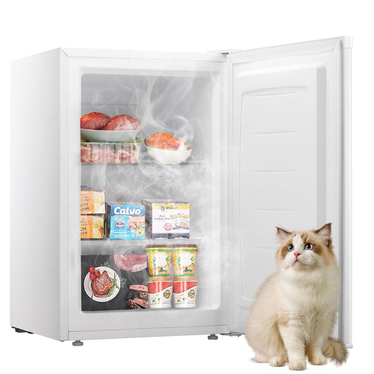 KISSAIR 3.0 Cu.ft Compact Upright Freezer with Reversible Single Door, White