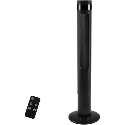 KISSAIR 35” Tower Fan with Oscillation, Remote Control and LED Display, 3 Powerful Wind Modes, up to 12 H Timer Bladeless Standing Fan, Portable Fan for Children, Home, Dormitory or Office(BLACK)